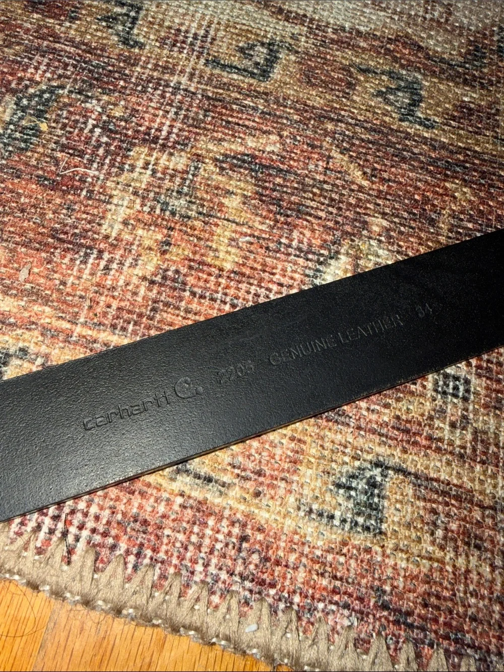 Carhartt Black Leather Belt with Silver Buckle size 34